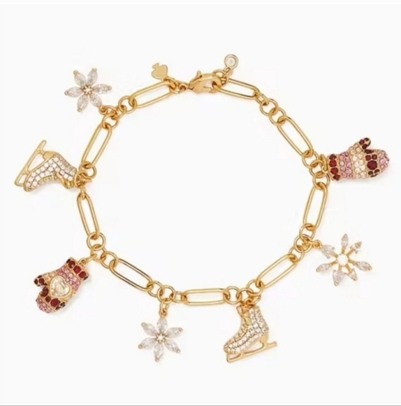 🔹️ Kate Spade🔹️ Snowflake Charm Bracelet $169 ✨️❄️ - Picture 1 of 6